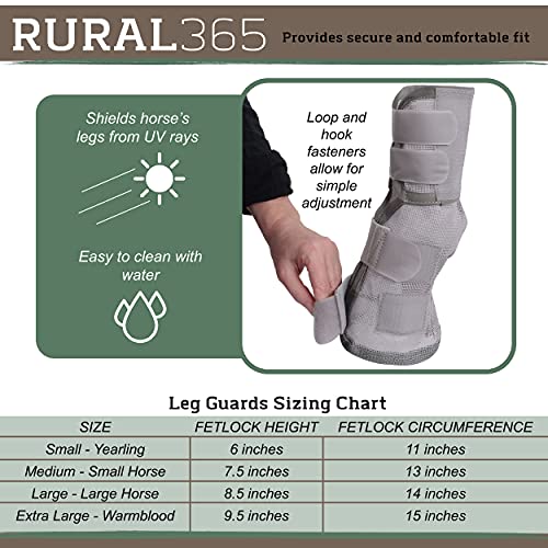 image for Rural365 Horse Leg Guards Set of 4 - XL Adjustable Horse Fly Boot Hors