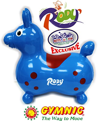 Gymnic Rody Horse Inflatable Bounce & Ride, Matty's Toy Stop" Exclusive Blue & Red (7024) #TOP1