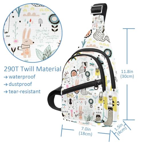Bolso bandolera para mujer con correa ajustable Bear Cute Forest, bolsa multicolor de viaje 5