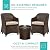 Best Choice Products 5-Piece Outdoor Patio Furniture Set, No Assembly Required Wicker Conversation Bistro & Storage Table for Backyard, Porch, Balcony w/Space-Saving Design - Brown/Beige