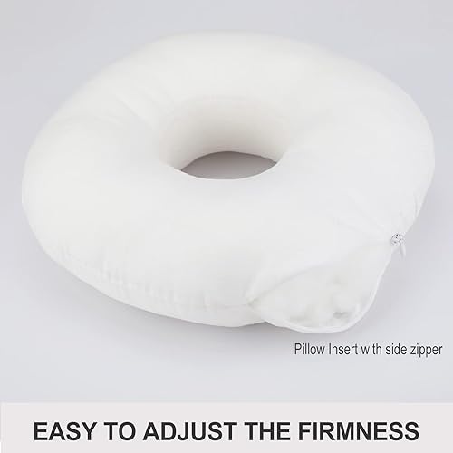 Miniatura 6 de Almohada de perforación desmontable con funda de almohada de seda, almohada de oreja fácil de limpiar con agujero para personas que duermen de lado,