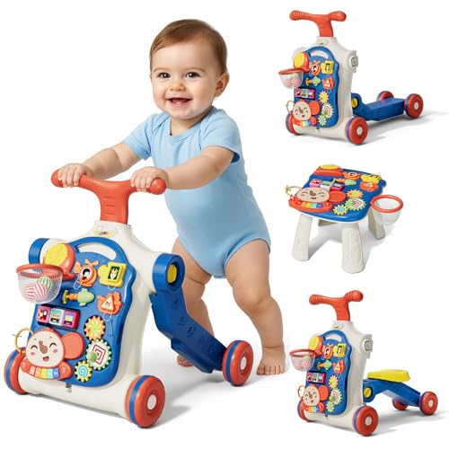 QDRAGON 5 in 1 Push Walkers for Baby Boys, Toddler Learning to Walk, Sit to Stand Walker, Early...