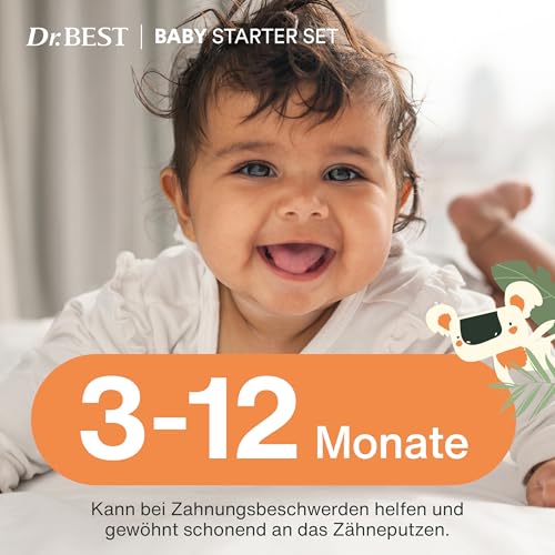 Zahnbürste Kinder - Dr.BEST Baby Starter Set: Beißring und Lernzahnbürste für Babys im Alter von 3 bis 12 Monaten, entwickelt mit Kinderzahnexperten, 1 Stück 2