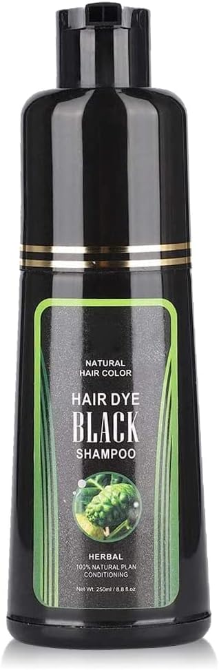 Natural Black Hair Shampoo, 250ml White Hair Removal Dye Hair Coloring Shampoo Instant Hair Dye Shampoo for Men and Women(250ml)