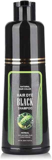 Natural Black Hair Shampoo, 250ml White Hair Removal Dye Hair Coloring Shampoo Instant Hair Dye Shampoo for Men and Women(250ml)