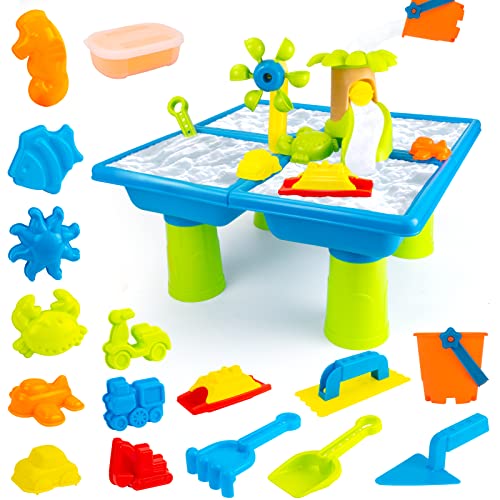 UNIH Snow Toys for 1-3 Year Old Boy Girls, Snow Table Snow Molds Beach Tool Kit, Durable Outdoor Kids Activity Game Sandbox Toys, Toddler Toys Snow Playset Sensory Table, Snow Shovel Tool Kits