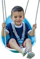 Swurfer Coconut Toddler Swing: Safe Outdoor Baby Swing with 3-Point Harness, Blister-Free Rope for Ages 6-36 Months