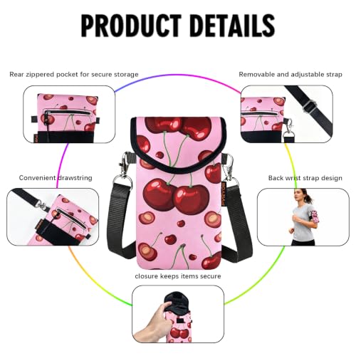 Image of Neoprene Phone Sleeve Pouch Case Bag for Men Women w /Crossbody Strap /Neck Lanyard for iPhone 17 /16 /15 /14 Pro Max, Samsung S25，Pixel 10