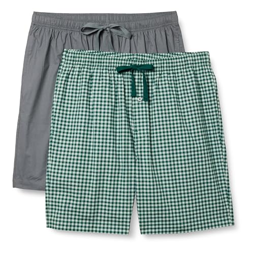 Image of Amazon Essentials Men's Lounge Sleepwear Pajama Bottom Shorts, Cotton Stretch Poplin