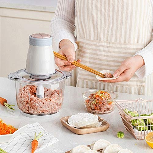 Food Processor Electric Meat Grinder 250W Food Chopper with 8 Cup 2L Bowl & 4 Large Sharp Blades 2 Speed for Vegetable Kitchen Cutter Medium Super Powerful Chopping Grinding-image-10