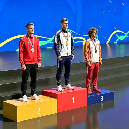 Podium pour événements sportifs - Plateforme de remise des prix extérieure pour cérémonies scolaires et compétitions d'athlétisme, facile à installer,...
