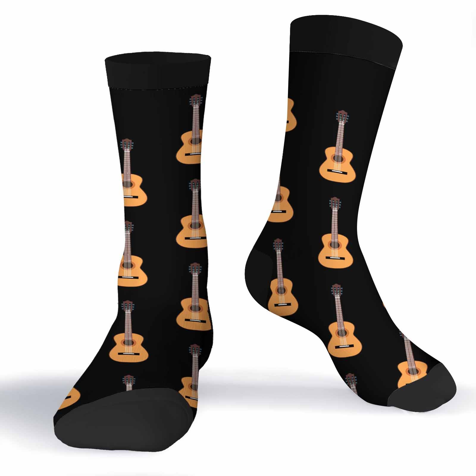 Muntayson Guitars Unisex Cushioned Crew Athletic Socks Men & Women Moisture Wicking Breathable Performance