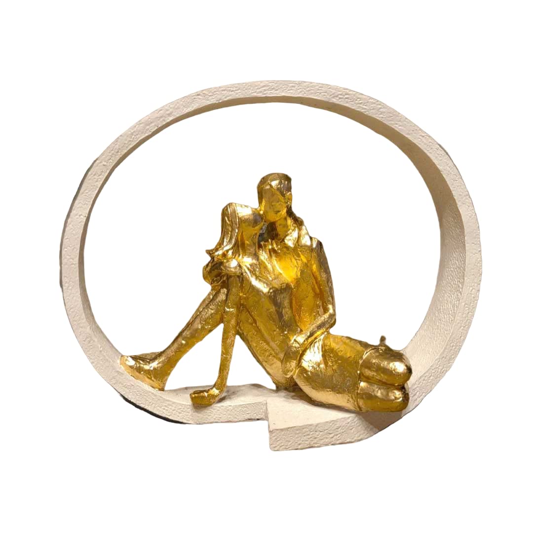 Estatua hecha a mano Momento Dorado Mukemel Designs figura de diseño elegante 11 pulgadas