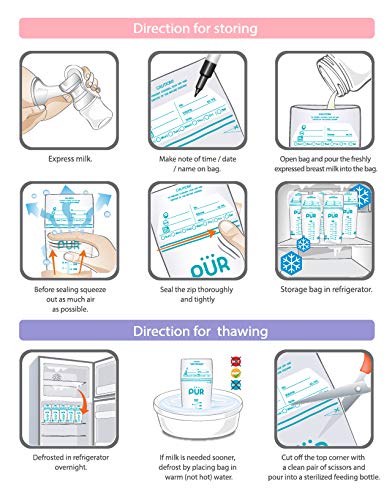 PUR Plastic Breast Milk Zipper Storage Bags- 50 Bags, Clear 4