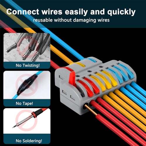 Image of ZIVIK 3 in 9 Out Quick Wire Connector, 50 Pcs Push-in Releasable Cable Conductor, Secure & Removable Electrical Connector, Fast Terminal Block Distribution, Wire Jointer Cable Conductor Clamp