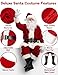ADOMI Santa Claus Costume for Men Adults Santa Suit 11pcs Mens Red Deluxe Christmas Clause Outfit Cosplay Vacation Suits Set L