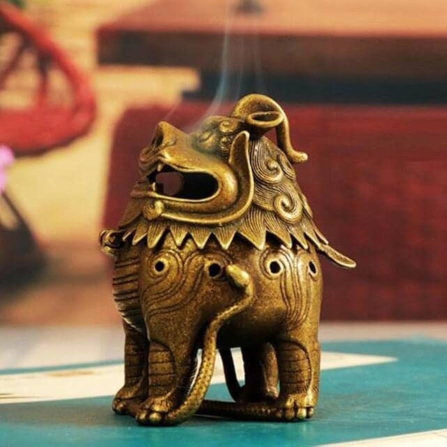 アンティーク可愛らしくも威厳のある唐獅子の芸術的な彫刻造形の鉄・真鍮の香炉 唐銅 獅子香炉 - 清課堂オンラインストア