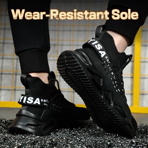 KGJIANDA Sapatos com Biqueira de Aço para Homens e Mulheres, Sapatos de Trabalho para Homens, Tênis