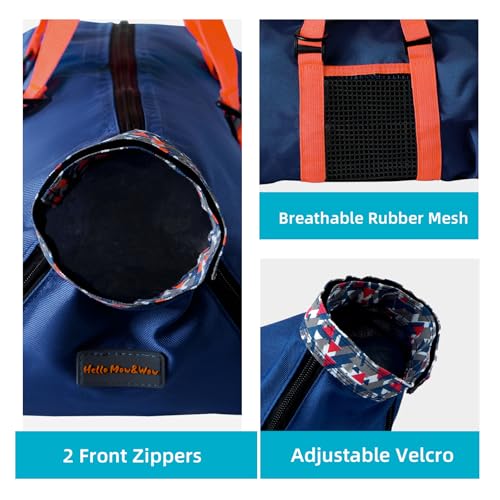 Image of Cinf Cat Nail Clipping Cleaning Grooming Restraint Bag (Free Muzzle) Set No Scratching Biting for Bathing Nail Trimming Injecting Examining(Navy Blue,L)