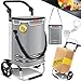 Produktbild KESSER® Einkaufstrolley klappbar mit 56L Kapazität und belastbar bis 50kg | 3in1 Trolley Sackkarre & Umhängetasche | Faltbarer Einkaufswagen inkl. Kühlfach & Einkaufschip | Treppensteiger Grau