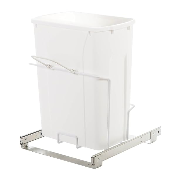 Knape & Vogt SBM15-1-35WH Pattumiera Estraibile per Montaggio Inferiore nell'armadio, 47,8 x 36,2 x 40,6 cm, Bianco