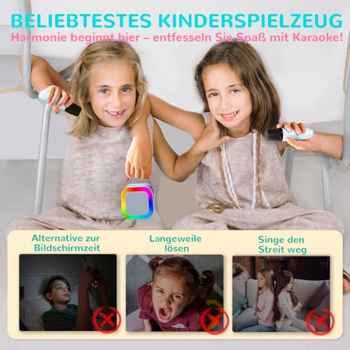 Karaoke Maschine Kinder mit 2 Karaoke Mikrofon Kinder: [Neueste] Kinder Karaoke mit 2 Mikrofonen - Karaoke Anlage - Mini Karaoke - Geschenke für Mädchen - Musikinstrumentzubehör Spielzeug