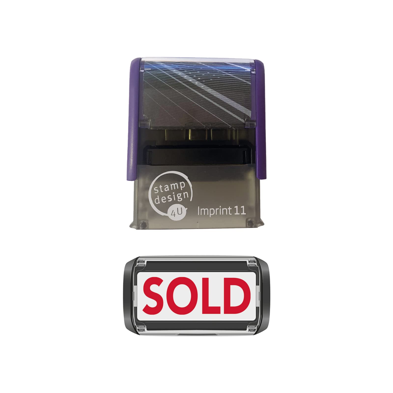 Imprint 11 38 x 14mm Sold Self Inking Rubber Stamp (RED Ink) - Stamp Sold on Your Documents