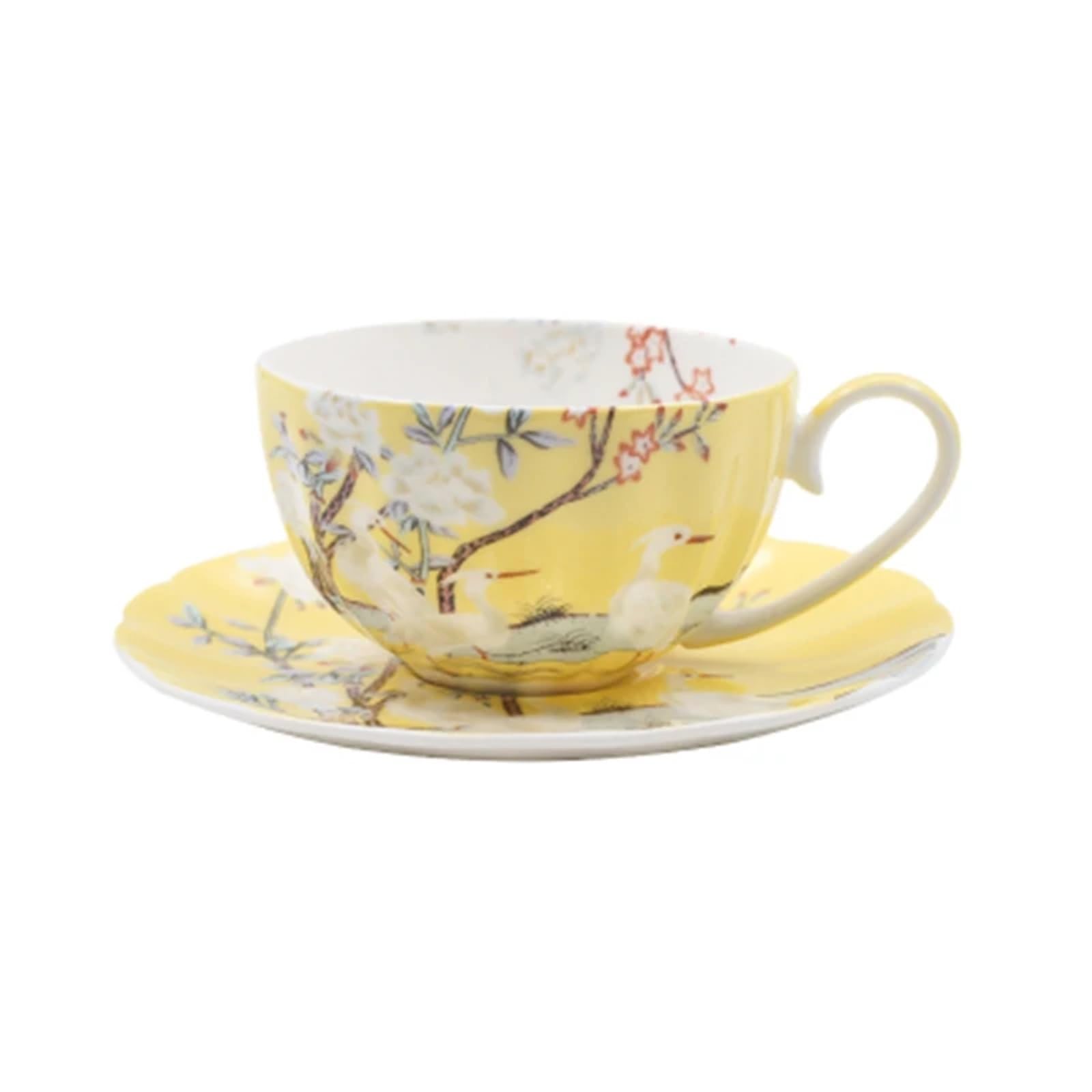 Juegos de Tazas de café y platillos Juego de Tazas de café de Porcelana China, Juego de Tazas de té y café con platillo, Hermosas Tazas de cerámica(Blue)