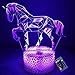 Creativo 3D Caballo Luz de Noche 16 Colores que Cambian Control Remoto USB Poder Touch Switch Ilusión óptica Decor Lámpara LED Mesa Lámpara Niños Juguetes Cumpleaños Navidad Regalo