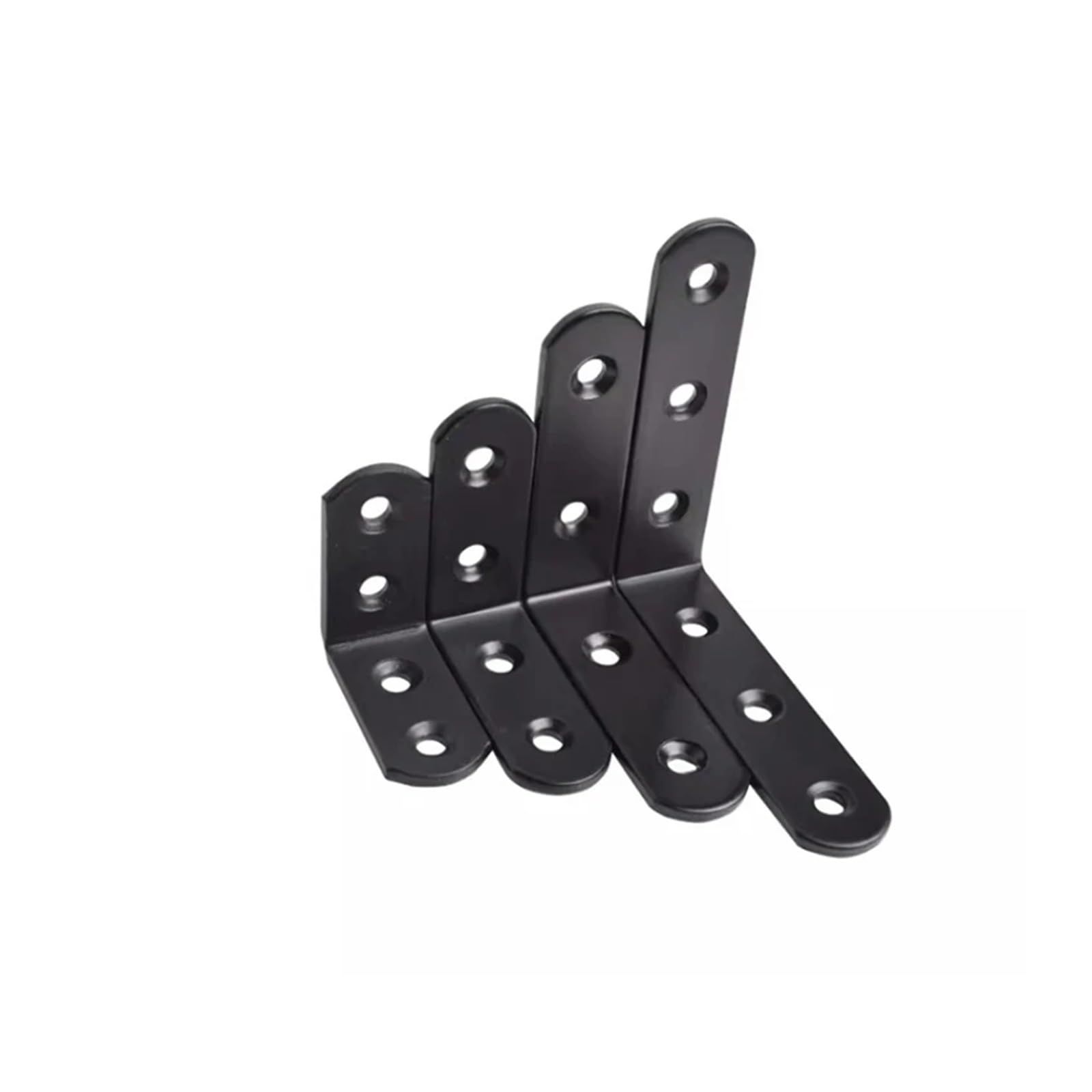 Barra de ángulo negro acero inoxidable o hierro, bloque fijo derecho 90 grados, soporte conector for muebles, 10 Uds Adatto per ripiani e supporti(126X126)