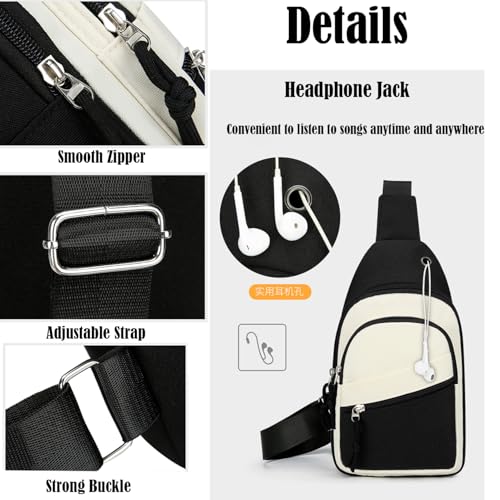 JENAGREEN Small Crossbody Sling Backpack Sling Chest Bag，Adjustable Cross Body Bag Chest Shoulder Bag Daypack Fanny Pack for Travel Hiking3