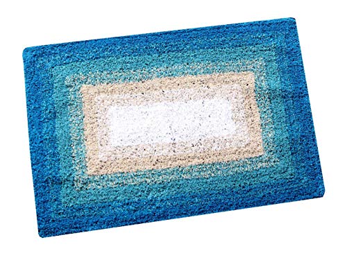 Image of AAZEEM Export Quality Cotton Door Mat with Anti Skid Back (Blue)