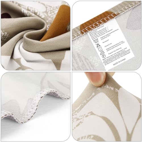 Fuloon Chair Covers for Dining Room 6 Pack, Solid Stretch Dining Chair Covers, Washable Kitchen Slip Covers, Parson Chair Covers Set of 6 (Taupe Floral, 6 Pack) - Thumbnail 6