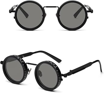 Polarized Sunglasses Adjustable Tint, 1-9 Gear Manual Dimming, ND Filter UV400 Round Metal Frame