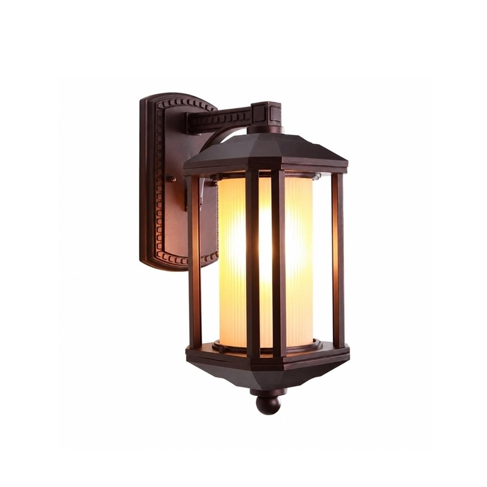 OZBMA Waterproof Aluminum Alloy Exterior Wall Lantern, European Outdoor Light, Glass Shade 1-Light LED Sconce, Porch Lighting Fixtures for Entryway Staircase Apartment Threshold