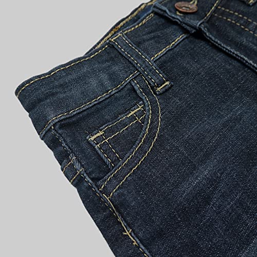 KIDSCOOL SPACE Little Girls Boys Jeans,Elastic Band Inside Ripped Straight Fit Stretchy Soft Denim Pants3