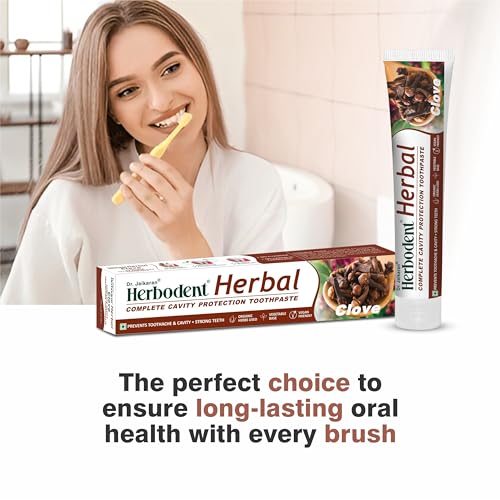 Image of Herbal Clove Toothpaste - 100g Pack Of 3 | Natural Herbs - Clove, Babool, Bakul and more | Daily use toothpaste