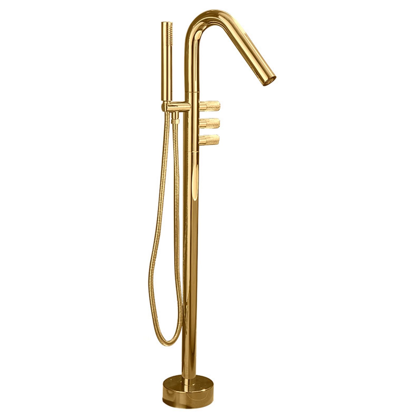 Robinet de bain double levier en laiton avec douchette à main ergonomique