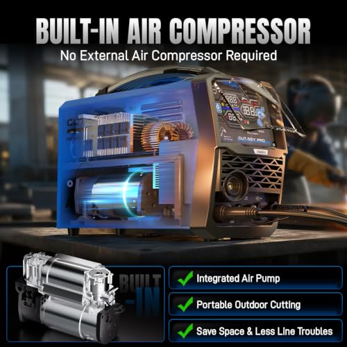Image of ANDELI Non-HF Plasma Cutter with Built-In Air Compressor 55A,1 inch Max Cut