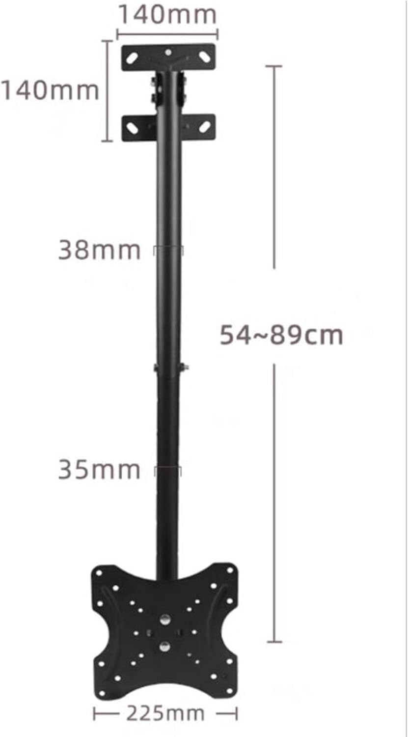 Support mural pour TV - Support plafond réglable avec inclinaison et rotation à 15° pour TV LCD à écran plat