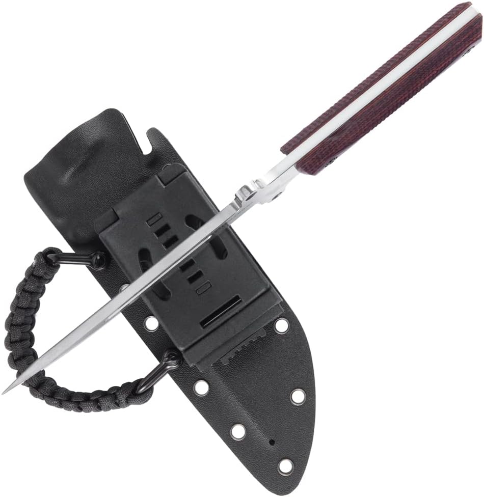 Cool Hand 10.5'' Fixed Blade Hunting Knives, Heavy Duty Survival Knife with Sheath, Drop Point 0.2" Thick 7Cr Steel Blade, Replaceable 1911 Wood Grips Handle