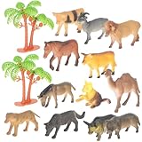 BESPORTBLE Set da Gioco 12 Pezzi Animali da Fattoria in Plastica, Giocattoli per 1-3 Anni, Decorazioni per Torte e Feste, Miniature per Piccoli e Collezioni Educative