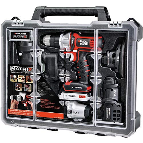 BLACK+DECKER BDCDMT1206KITC Matrix 6 Tool Combo Kit with Case (Renewed)