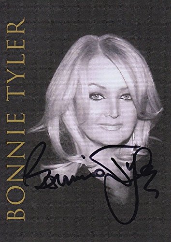 BONNIE TYLER signed autographed photo promo card