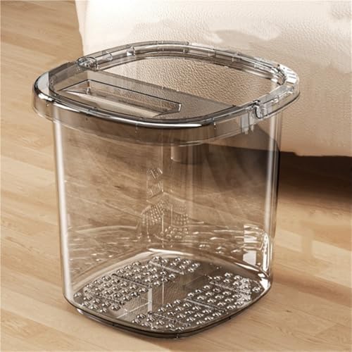 Tina portátil transparente para pedicura con tapa