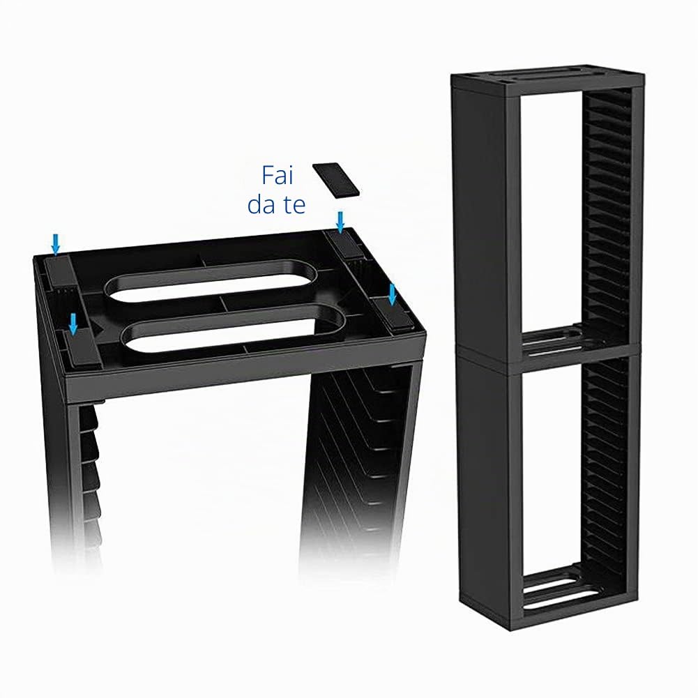 Ejoyous Game Disc Storage Tower, 19221 - Mensola per CD, a doppio strato, universale, per Slim Pro