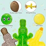 No Stuffing Dog Squeak Toys-3 Pack Chew Toys for Small Medium Large Breed- Durable Puppy Teething Interactive to Keep Them Busy- Best Birthday Gift
