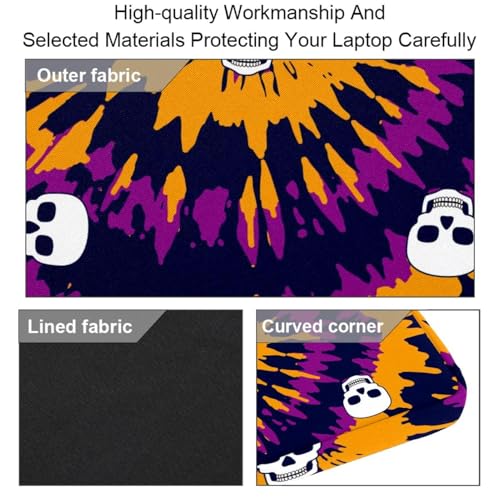 Maletín para laptop de 14 pulgadas con diseño de calavera y espiral multicolor 3
