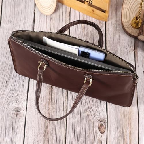 Men's Business Retro Briefcase Commuter Leather Handbag Man Cowhide Thin Custom Notes Computer Bag Man's Bag2