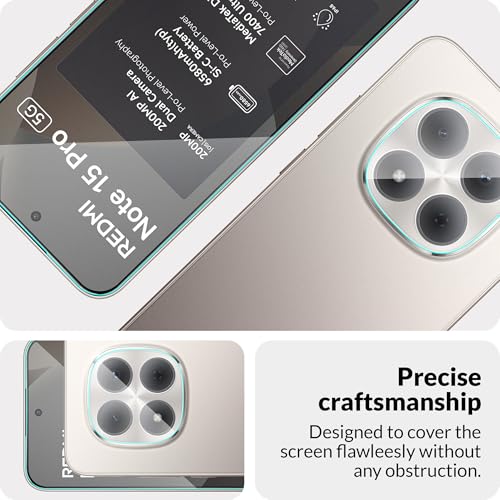 Image of FIRST MART Tempered Glass for Redmi Note 15 Pro with Black Camera Lens Protector & Installation Kit | HD Clear, Edge-to-Edge, Scratch Resistant, Case-Friendly | Pack of 1
